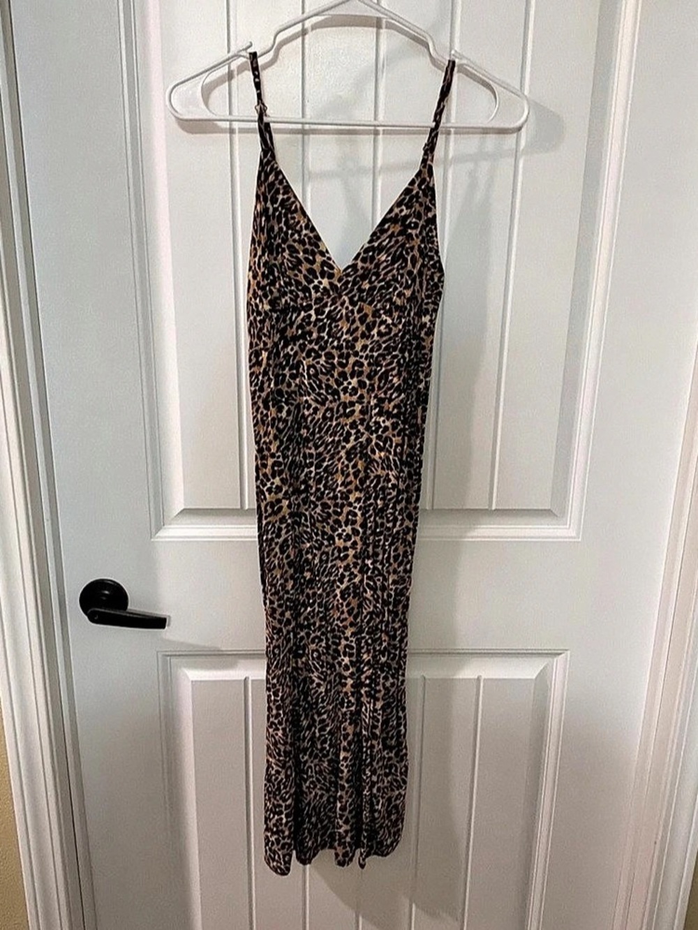 Wild Fable Leopard Print Midi Slip Dress in Brown & Black